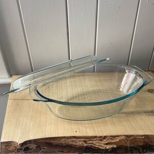 LAST CHANCE Elegant Clear Glass Baking Dish Lid VTG Marinex Dinner Holiday Party